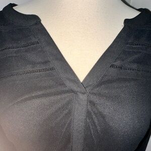 Charter Club Black V-Neck Blouse